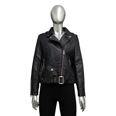 Jacket de mujer black leather Sintetica