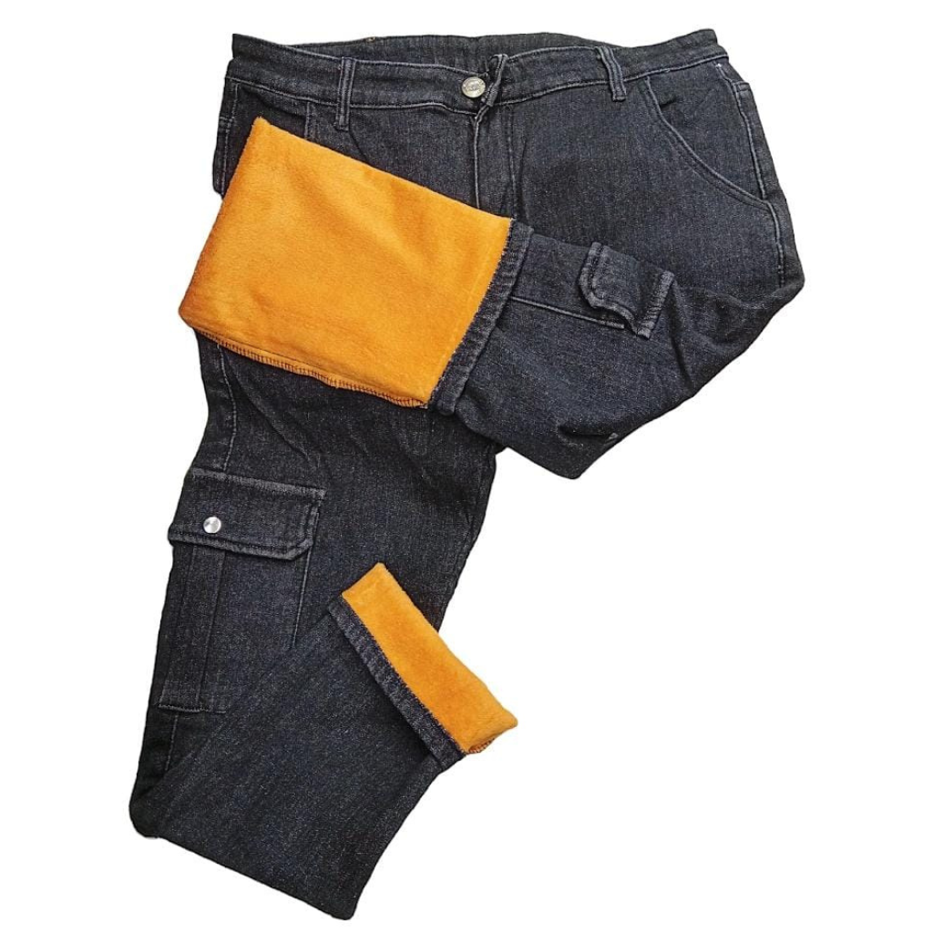 Jeans cargo para hombre, invierno